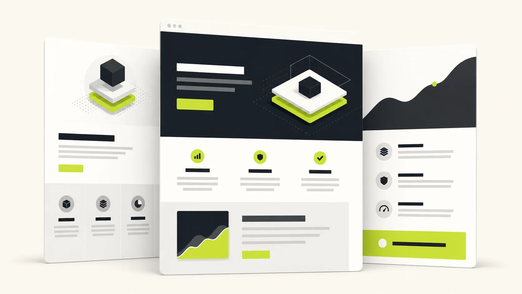 Modular website pages arranged into a marketing system