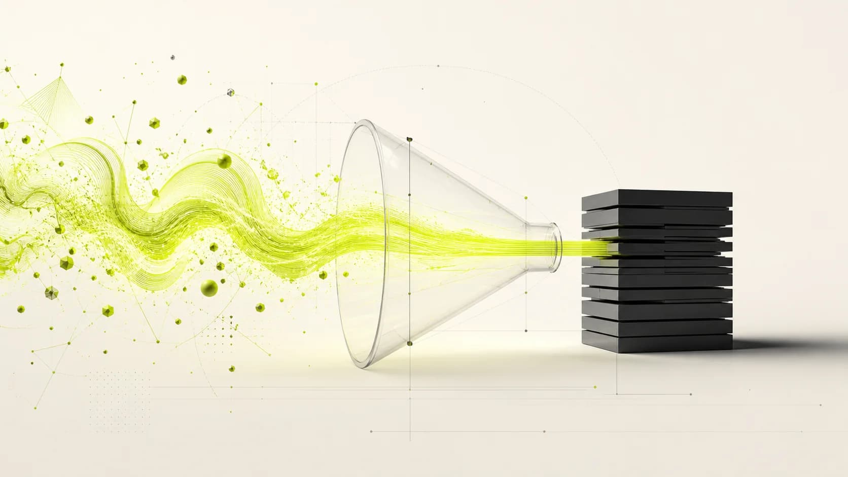 A creative spark resolving into structured code blocks