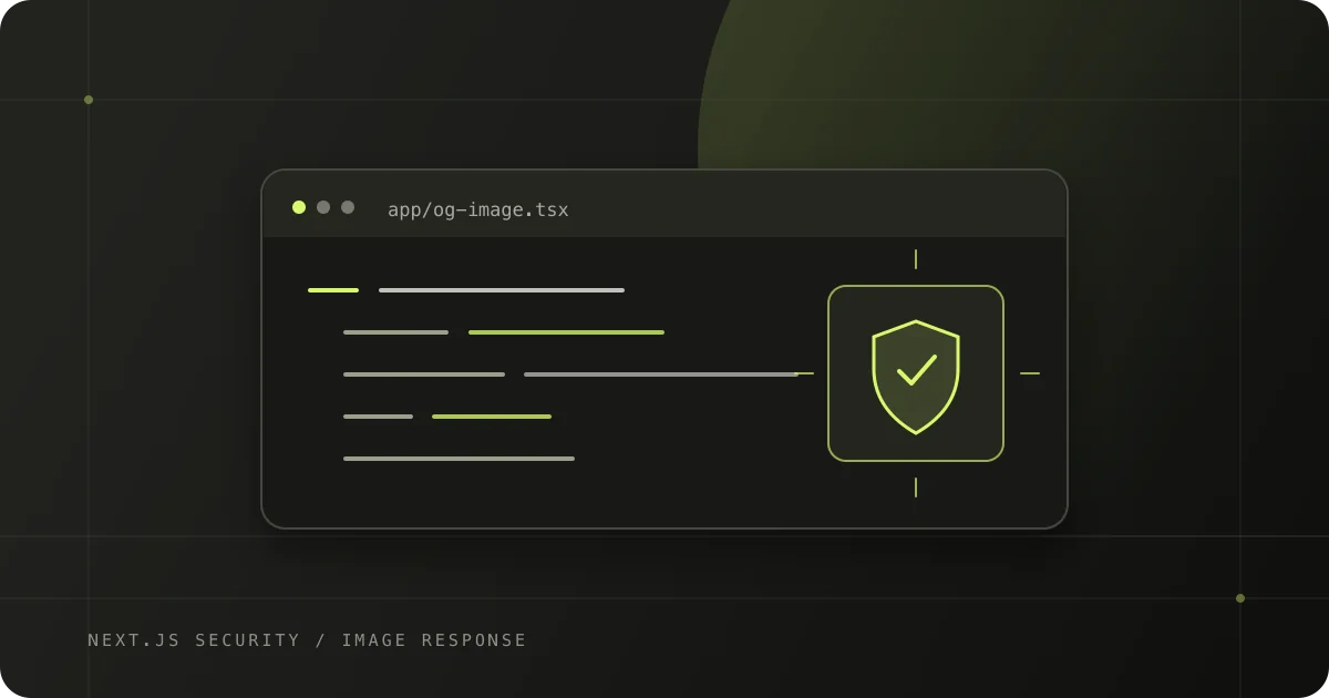 A secure social preview card generated from a Next.js route with untrusted input kept outside the image template