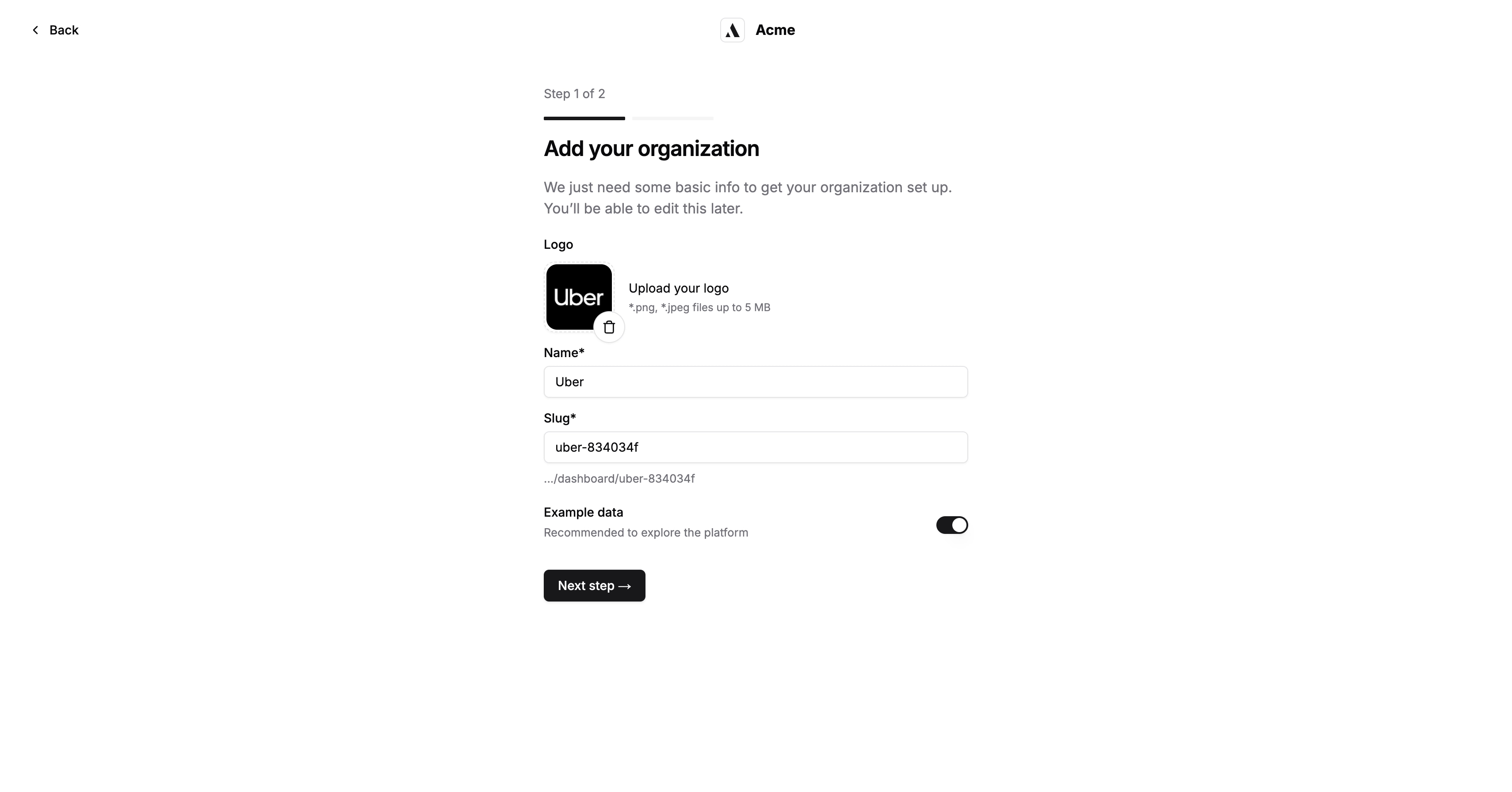 add organization