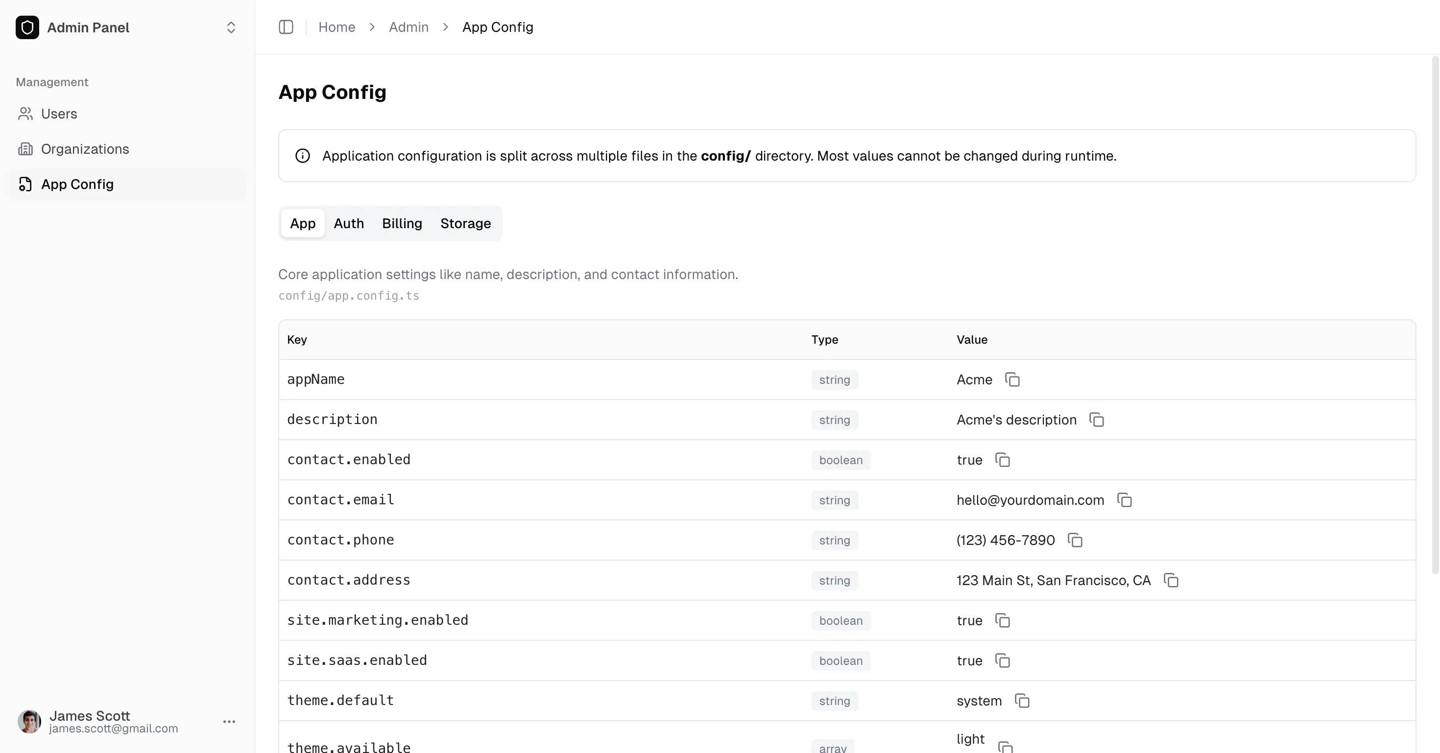 App Config