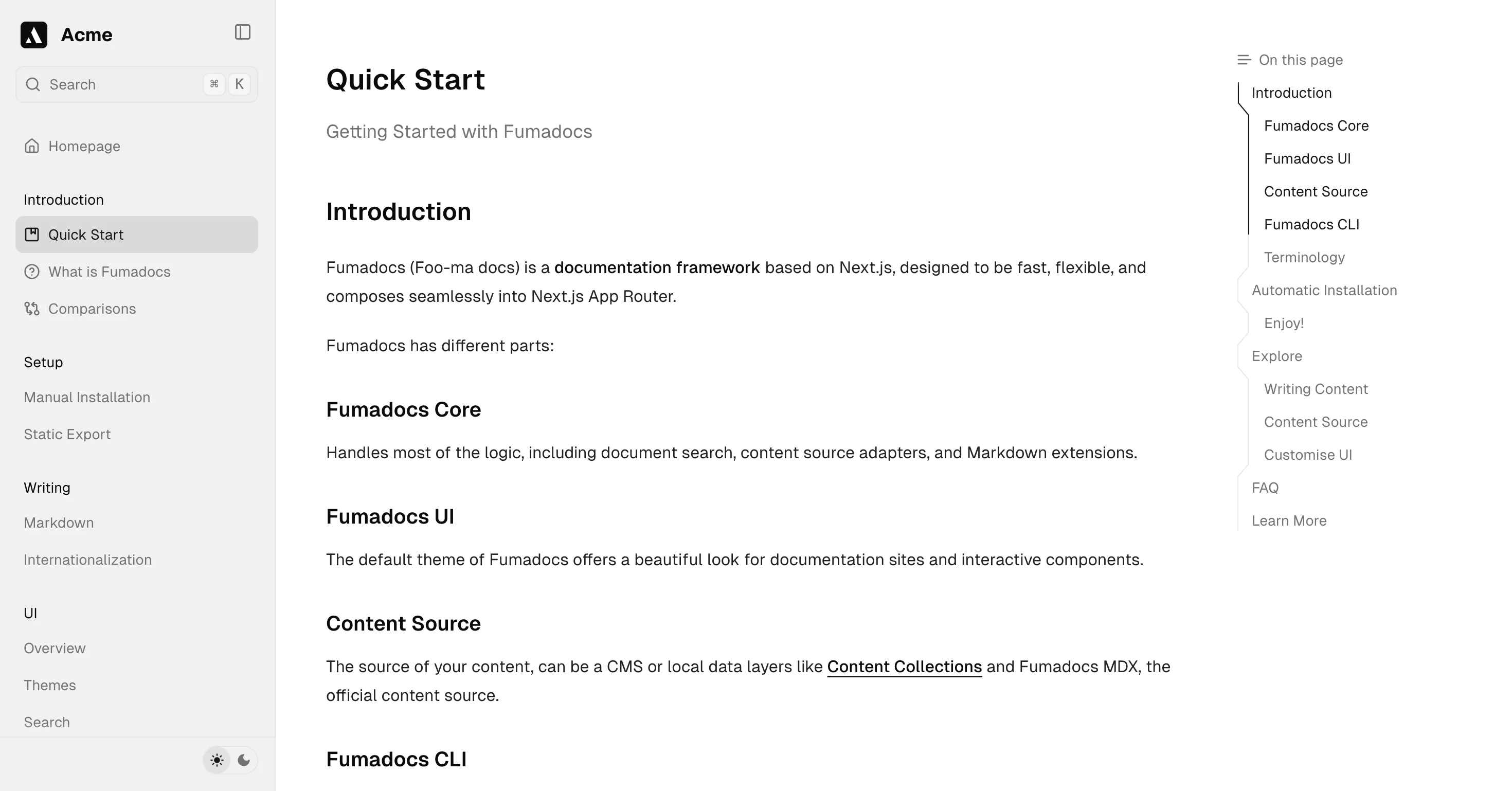 Documentation (Fumadocs)