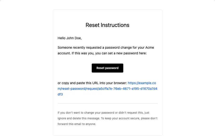 Password Reset