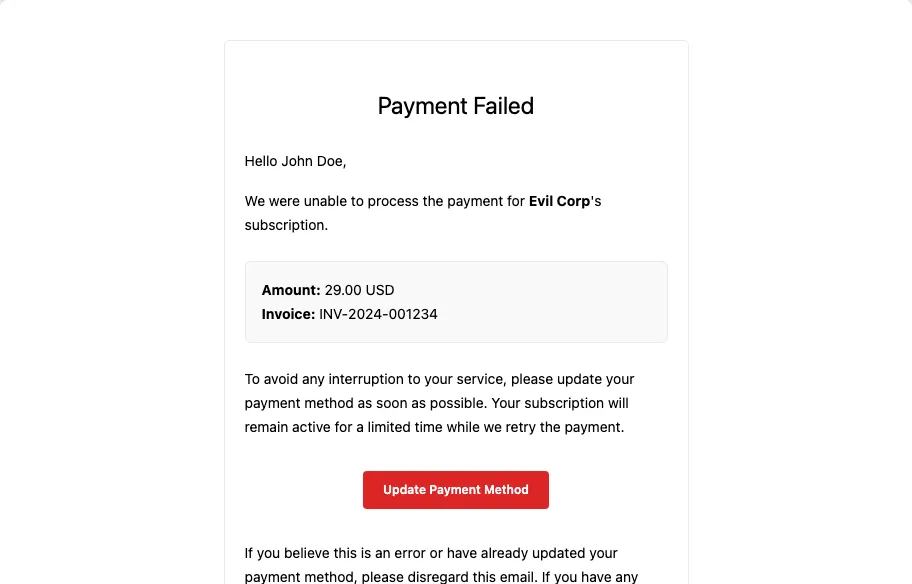 Payment Failed