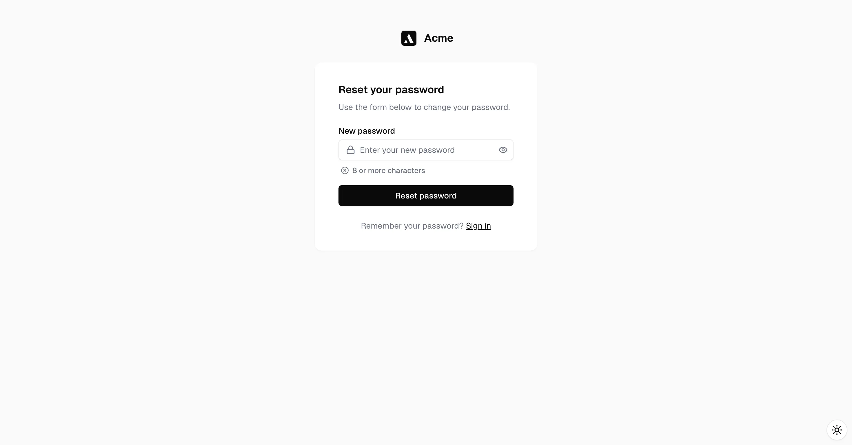 Reset Password